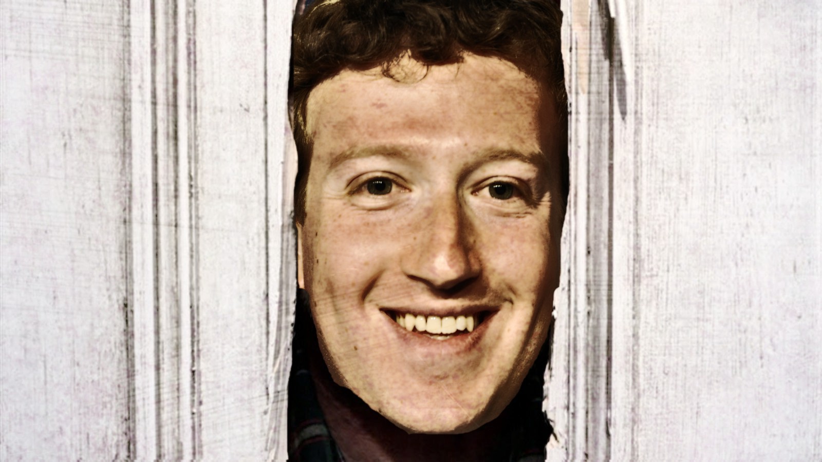 Funny expression behind a door - cuck image Diagram from Facebook's line-of-sight communication-network patents