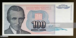 100 Dinar banknote featuring Nikola Tesla