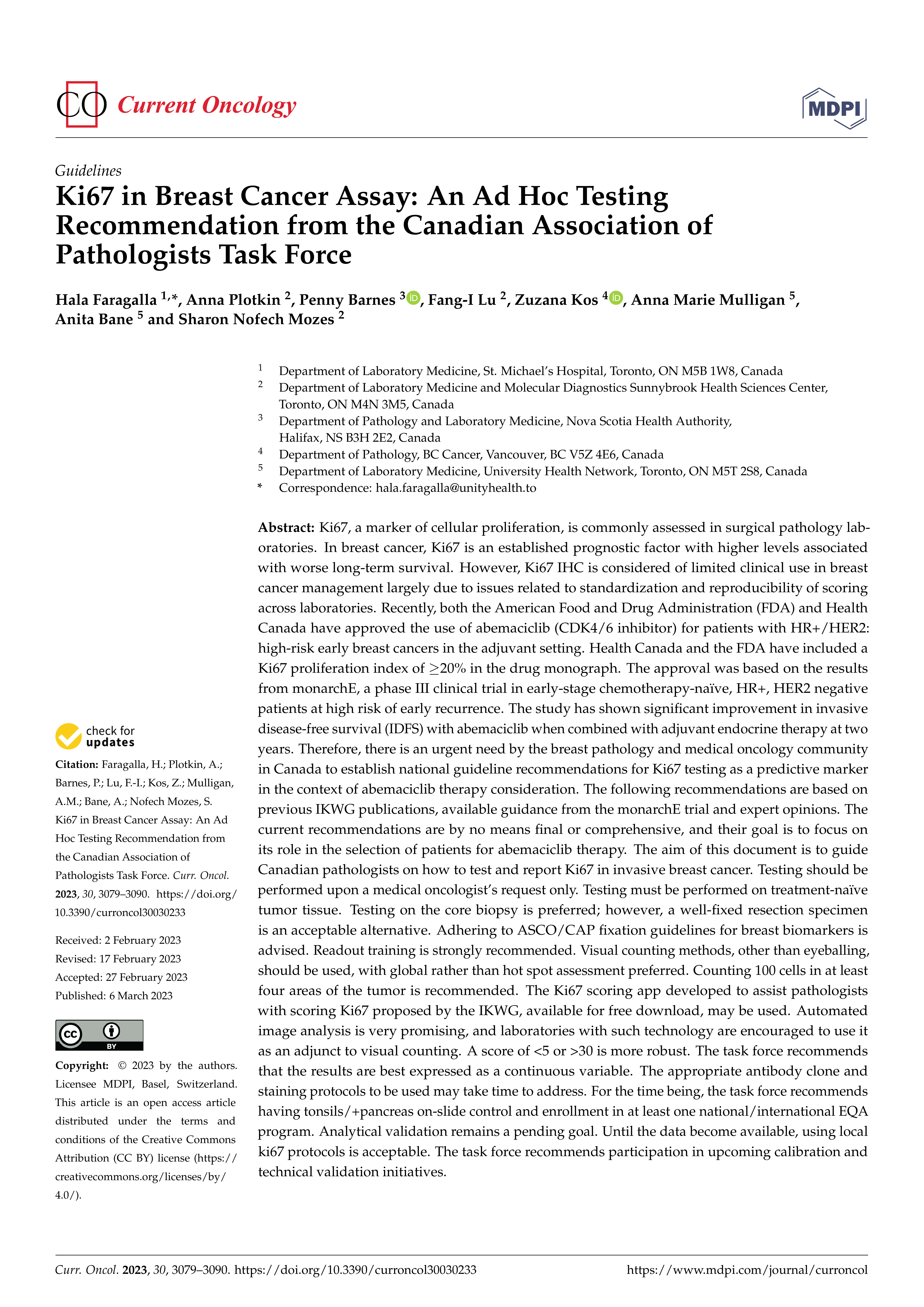 Patent Ki67-in-Breast-Cancer-Assay:-An-Ad-Hoc-Testing-Recommendation-from-the-Canadian-Association-of-Pathologists-Task-Force — page 1