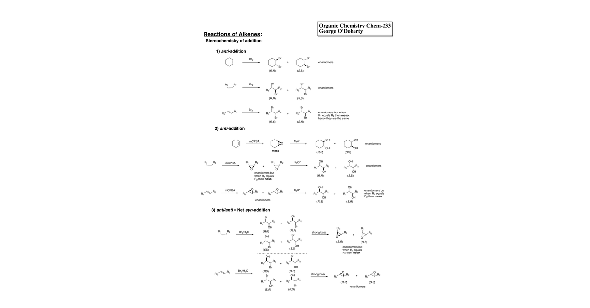 Alkene Reactions (Chem 234)