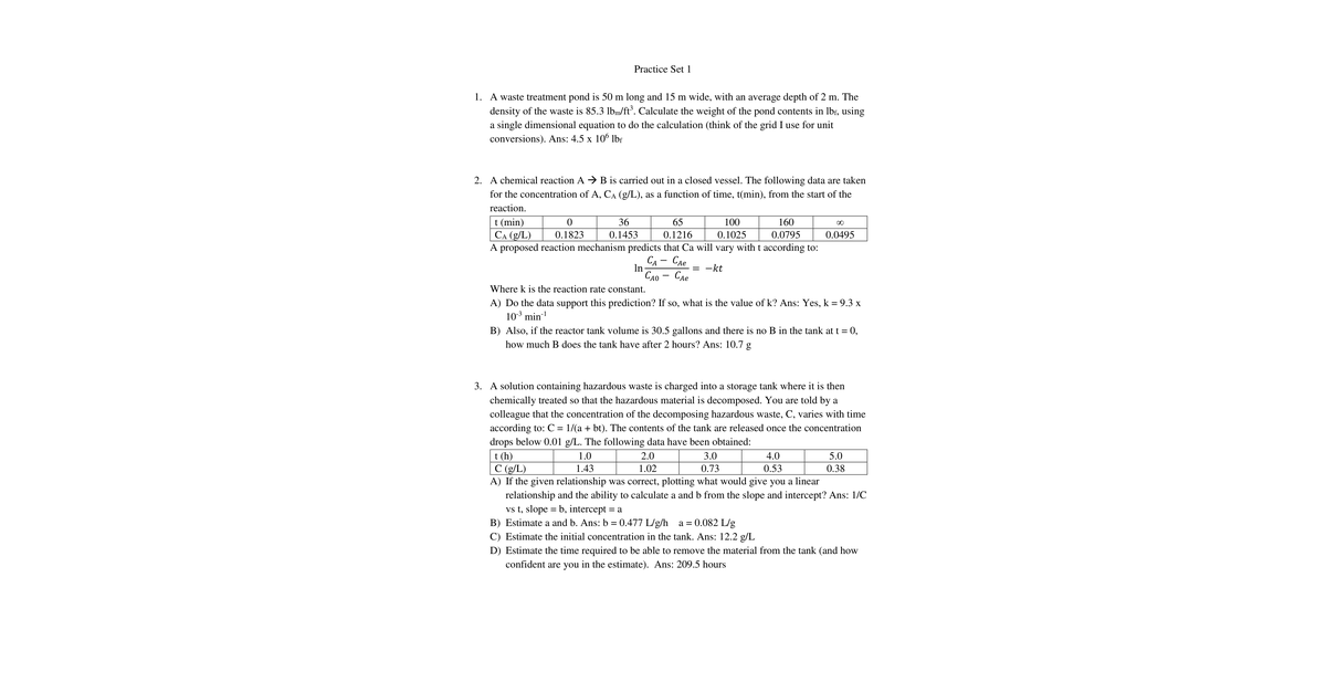Set 1 With Answers