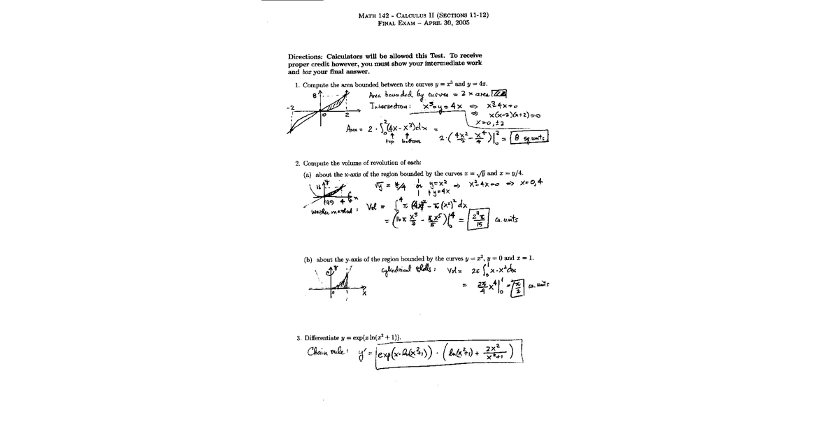 Final Sample Solutions