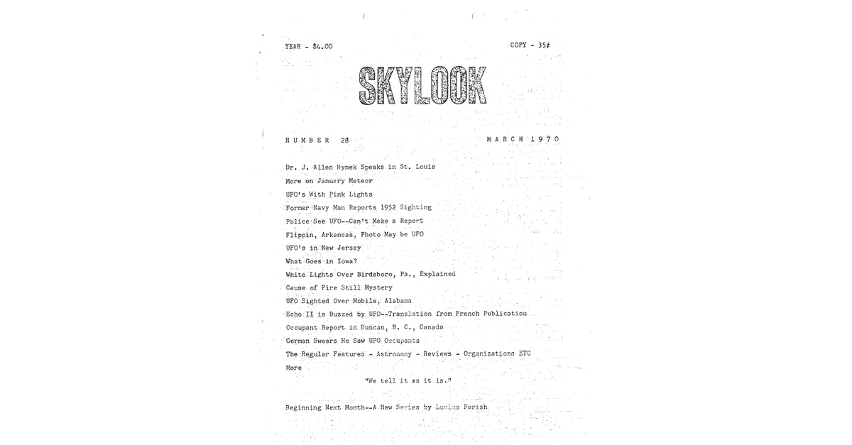MUFON UFO Journal 1970 3. March Skylook