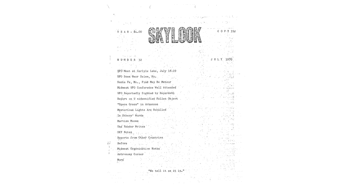 MUFON UFO Journal 1970 7. July Skylook