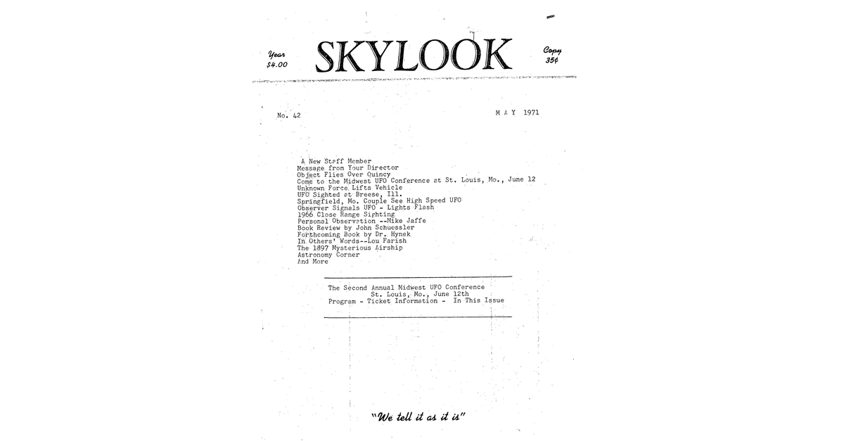 MUFON UFO Journal 1971 5. May Skylook