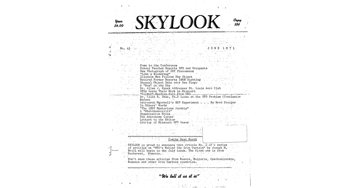 MUFON UFO Journal 1971 6. June Skylook