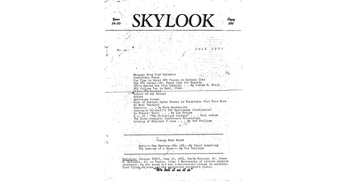 MUFON UFO Journal 1971 7. July Skylook
