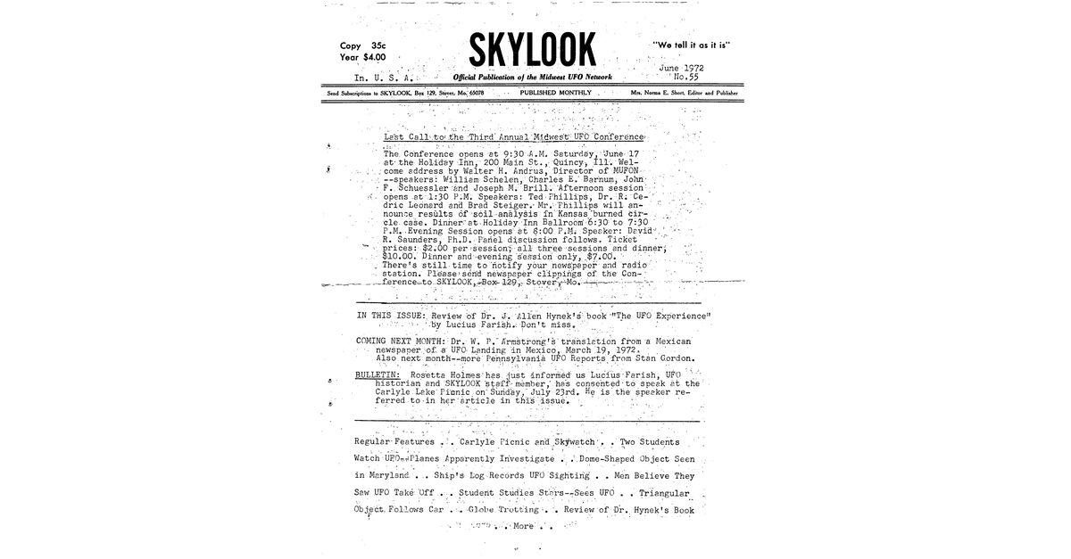 MUFON UFO Journal 1972 6. June Skylook